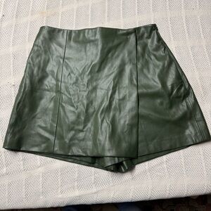 Jason Wu Green Faux Leather Skorts